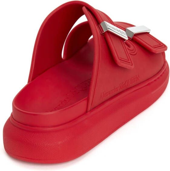 Alexander McQueen Hybrid double-strap slides Red