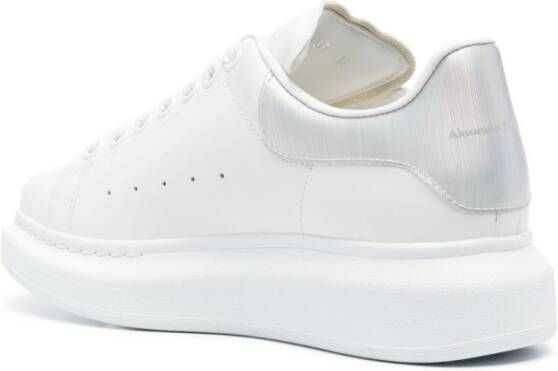 Alexander McQueen iridescent-panel leather sneakers White