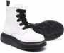 Alexander McQueen Kids lace-up leather boots White - Thumbnail 2