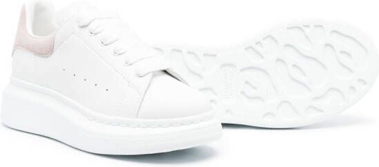 Alexander McQueen Kids Oversized leather sneakers 9182 WHITE PATCHOULI