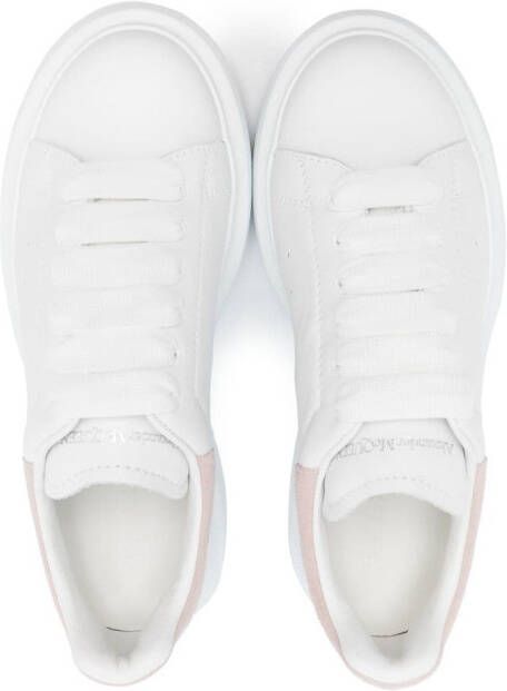 Alexander McQueen Kids Oversized leather sneakers 9182 WHITE PATCHOULI