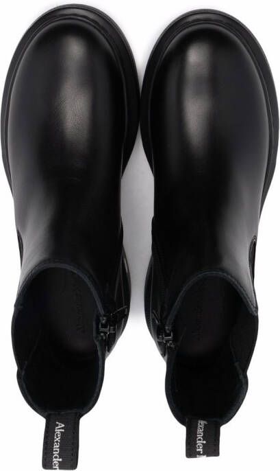 Alexander McQueen Kids slip-on leather boots Black