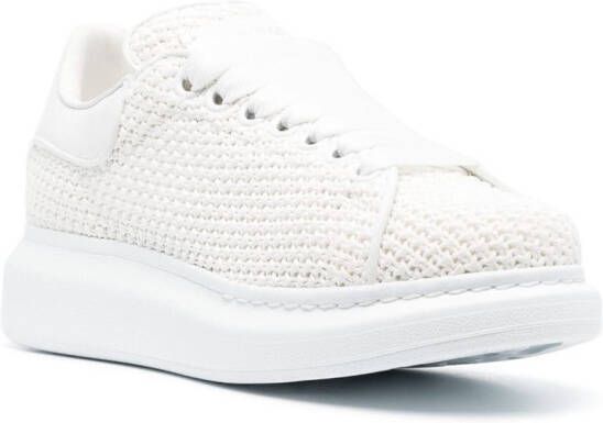 Alexander McQueen knitted lace-up sneakers White