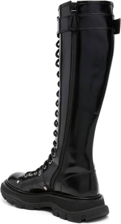Alexander McQueen lace-up chunky-sole leather boots Black