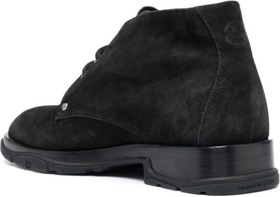 Alexander McQueen lace-up suede boots Black