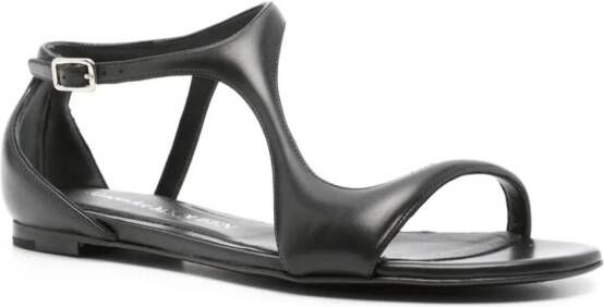 Alexander McQueen leather flat sandals Black