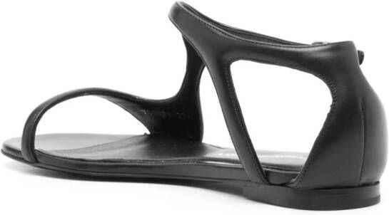 Alexander McQueen leather flat sandals Black