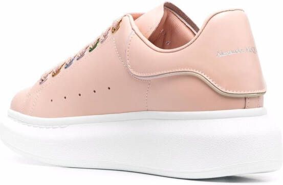 Alexander McQueen leather lace-up trainers Pink