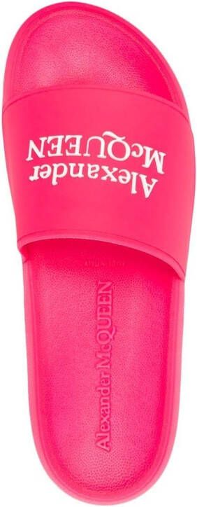 Alexander McQueen logo-appliqué slides Pink