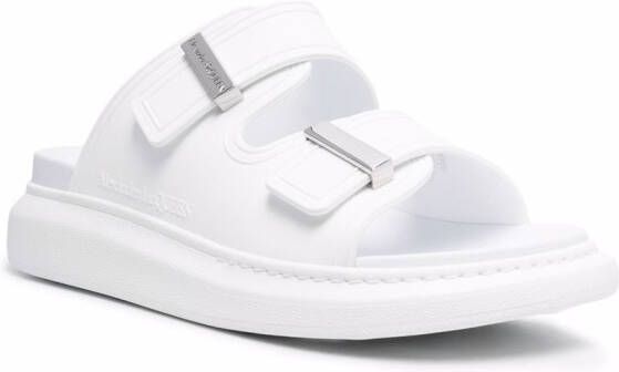 Alexander McQueen logo-buckle detail sandals White