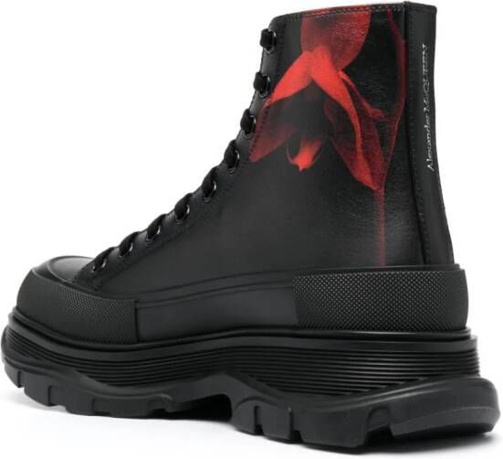 Alexander McQueen logo-debossed leather boots Black