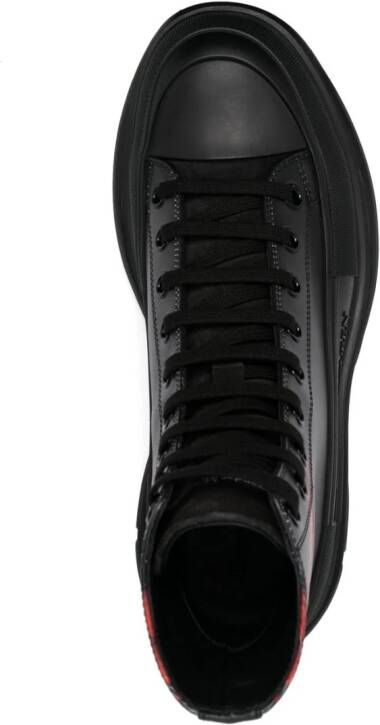 Alexander McQueen logo-debossed leather boots Black