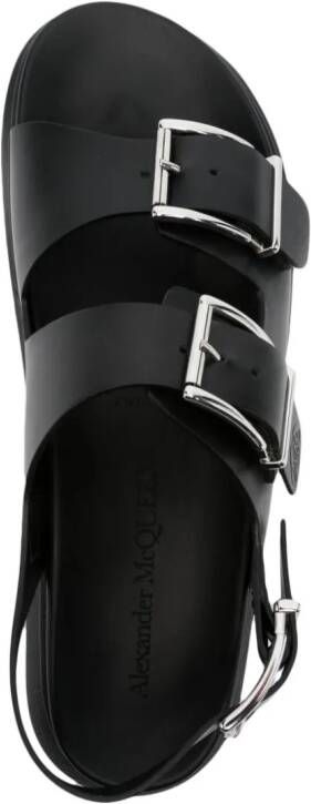 Alexander McQueen logo-debossed leather sandals Black