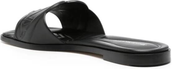 Alexander McQueen logo-embossed leather sandals Black