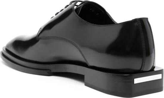 Alexander McQueen logo-plaque leather derby shoes Black