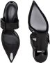 Alexander McQueen mesh-panelling pointed-toe mules Black - Thumbnail 4