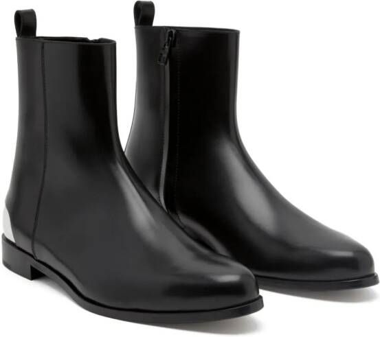 Alexander McQueen metal-heel leather boots Black