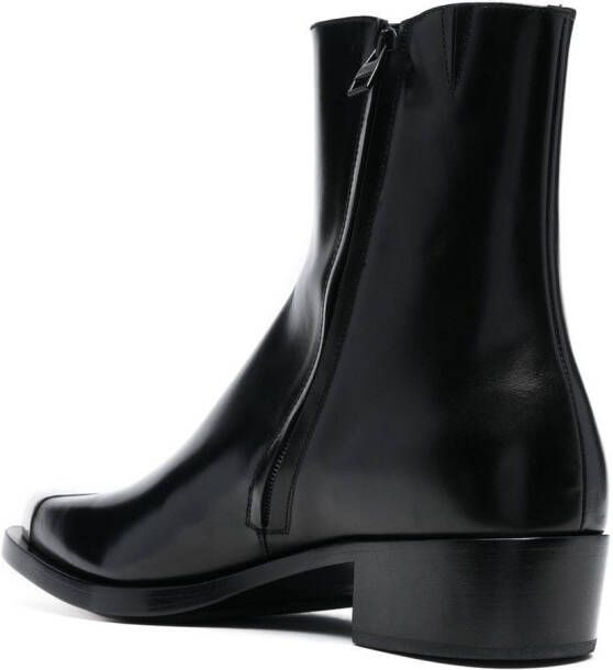 Alexander McQueen metal toecap ankle boots Black