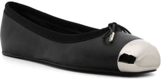 Alexander McQueen metal-toecap leather ballerina shoes Black