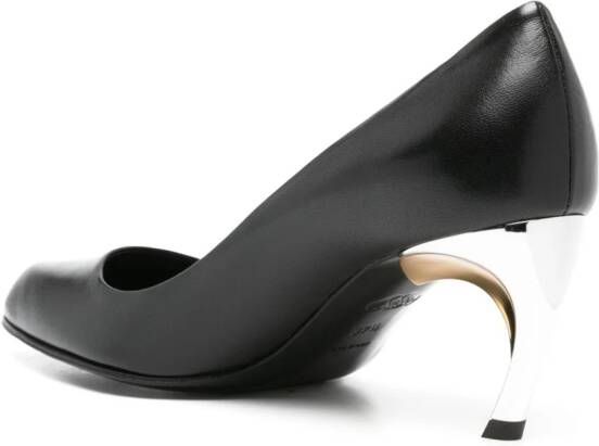 Alexander McQueen metallic-heel leather pumps Black