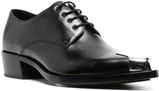Alexander McQueen metallic toe-cap lace-up shoes Black