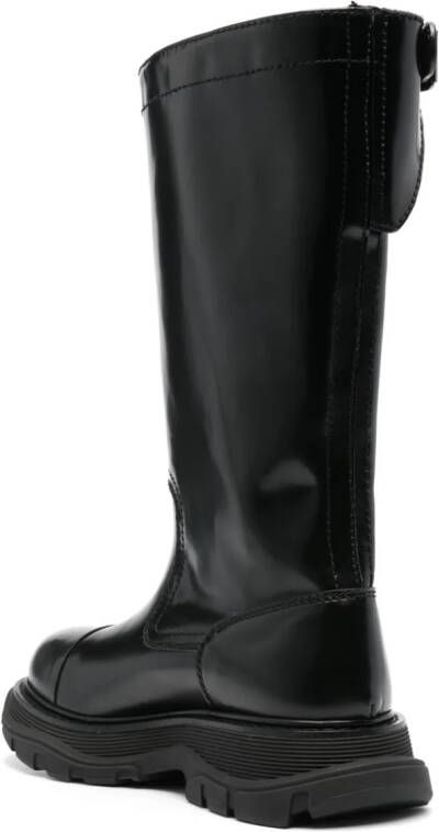 Alexander McQueen mid-calf leather boots Black
