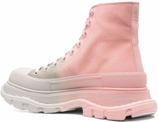 Alexander McQueen ombré lace-up ankle boots Pink