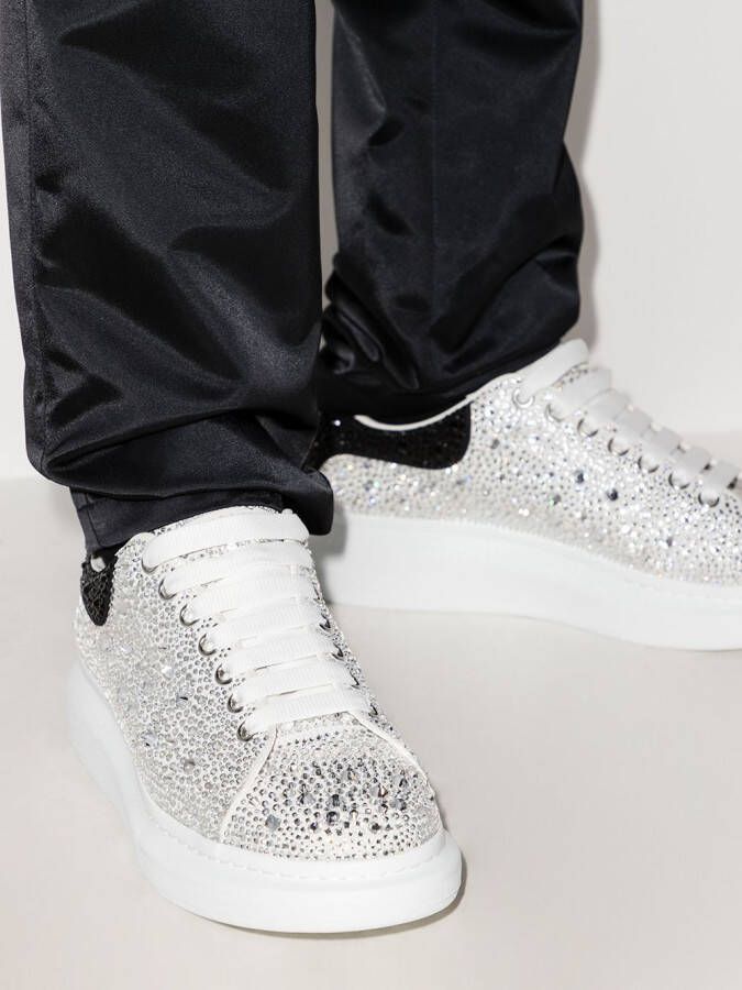 Alexander McQueen Oversized crystal-embellished sneakers White