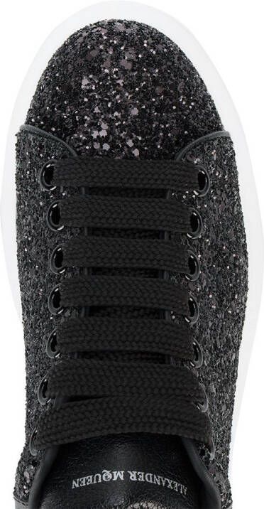 Alexander McQueen Oversized glitter lace-up sneakers Black