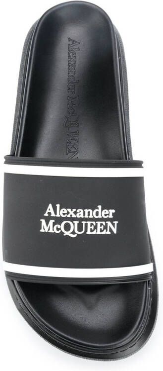 Alexander McQueen Oversized Hybrid Signature slides Black