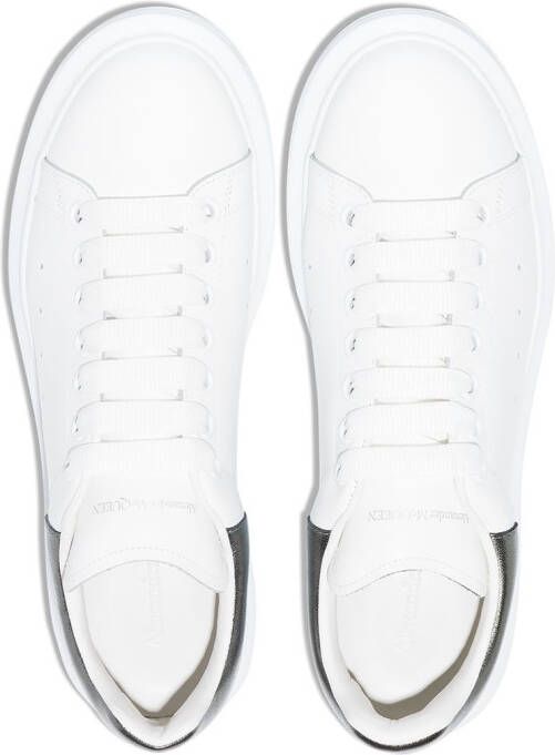 Alexander McQueen Oversized metallic leather sneakers White