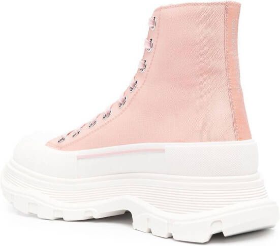 Alexander McQueen Oversized-sole ankle boots Pink