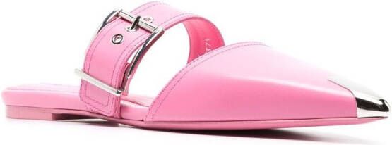 Alexander McQueen pointed leather mules Pink