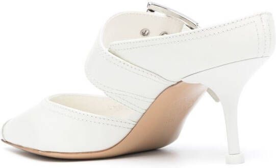 Alexander McQueen pointed-toe buckled mules White