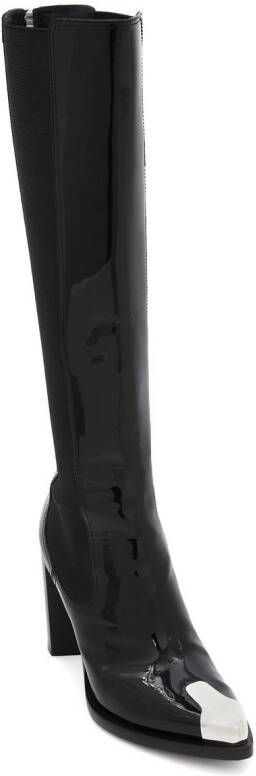 Alexander McQueen pointed toe knee-length boots Black