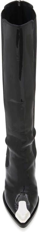 Alexander McQueen pointed toe knee-length boots Black