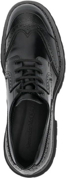 Alexander McQueen polished lace-up fastening brogues Black