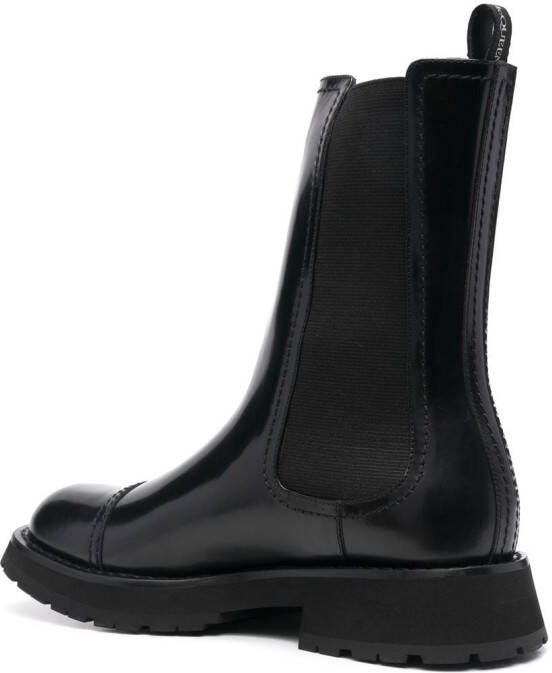 Alexander McQueen polished leather Chelsea boots Black