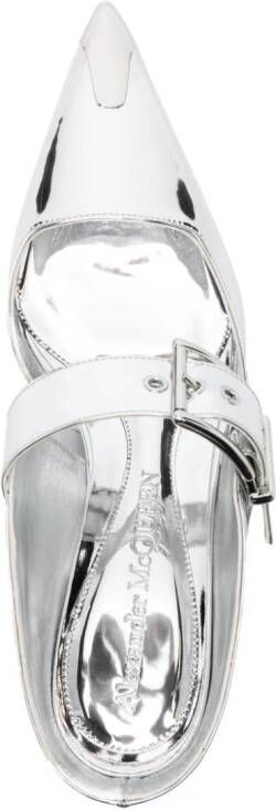 Alexander McQueen Punk 40mm mirrored mules Silver