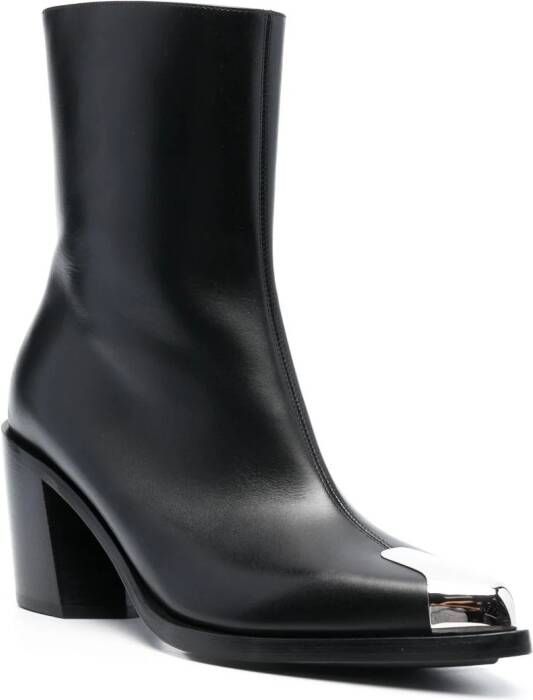 Alexander McQueen Punk 75mm metal toe-cap boots Black