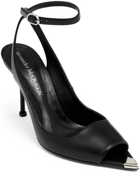 Alexander McQueen Punk 90mm ankle-strap sandal Black