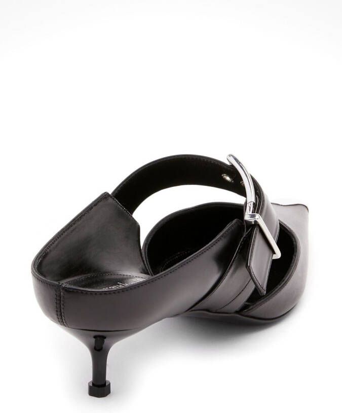 Alexander McQueen Punk Buckle 40mm leather mules Black