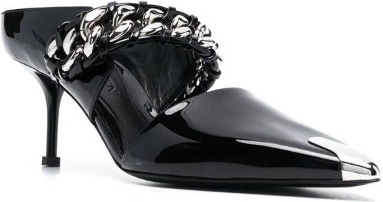 Alexander McQueen Punk Chain 85mm mules Black