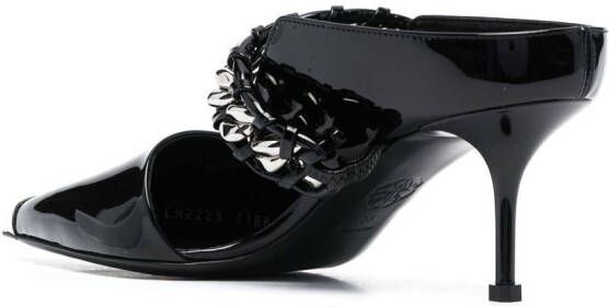 Alexander McQueen Punk Chain 85mm mules Black