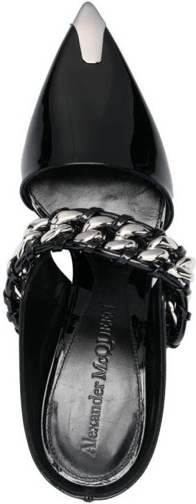 Alexander McQueen Punk Chain 85mm mules Black