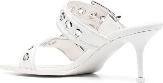 Alexander McQueen Punk double-buckle leather mules White