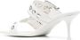 Alexander McQueen Punk double-buckle leather mules White - Thumbnail 3