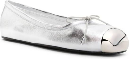 Alexander McQueen Punk metallic ballerina shoes Silver
