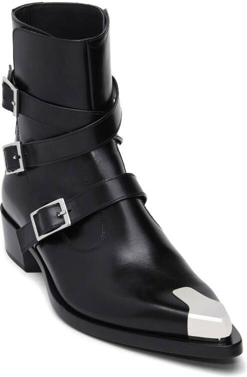 Alexander McQueen Punk Triple Strap 40mm boots Black