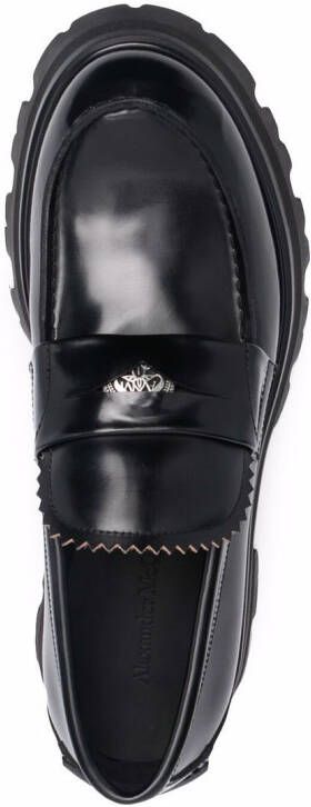 Alexander McQueen ridged leather loafers Black